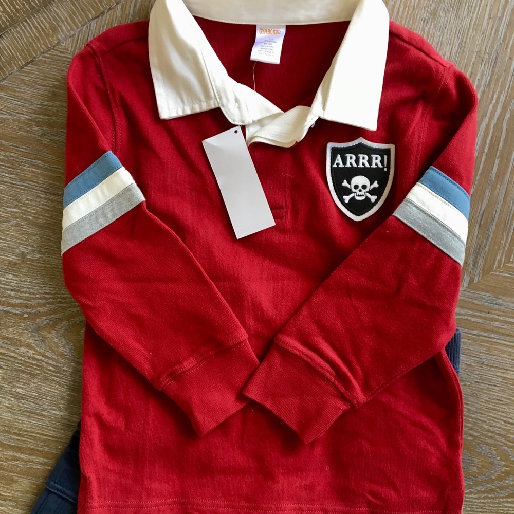 Gymboree Pirate Boys Long Sleeve Navy Cargo Set 4T